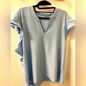 Reebok Ribbed, flutter sleeve, athletic top. XXL but fits like XL. NWOT